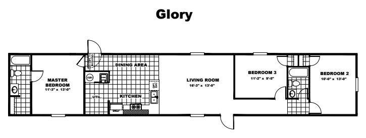 TRU Homes Glory model manufactured home floor plan
