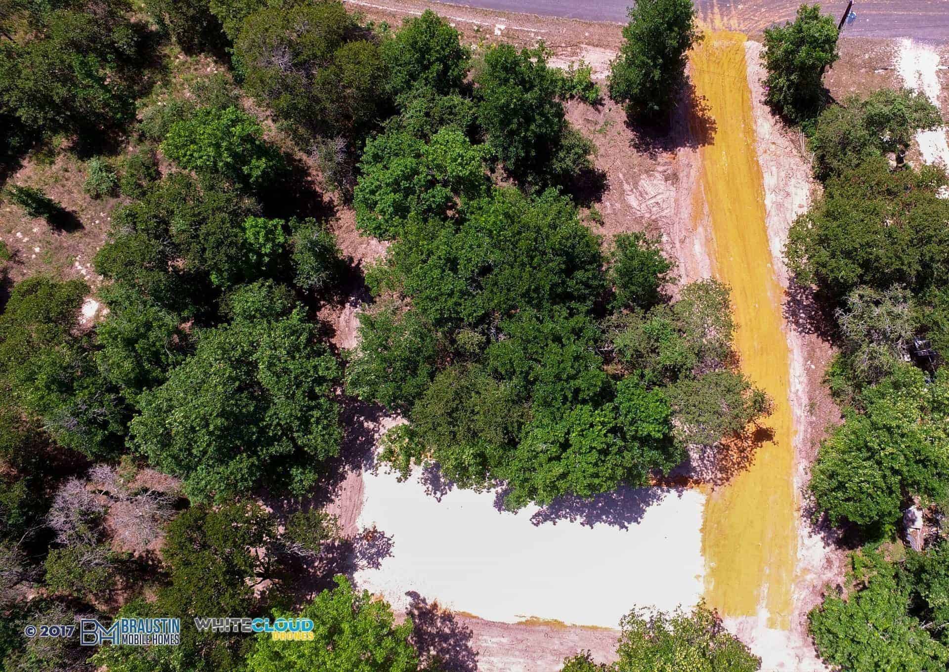land getting prepared for setting a mobile home