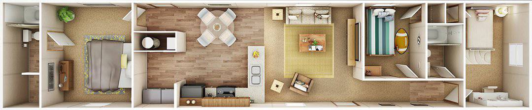 TRU Homes Single Wide dollhouse view