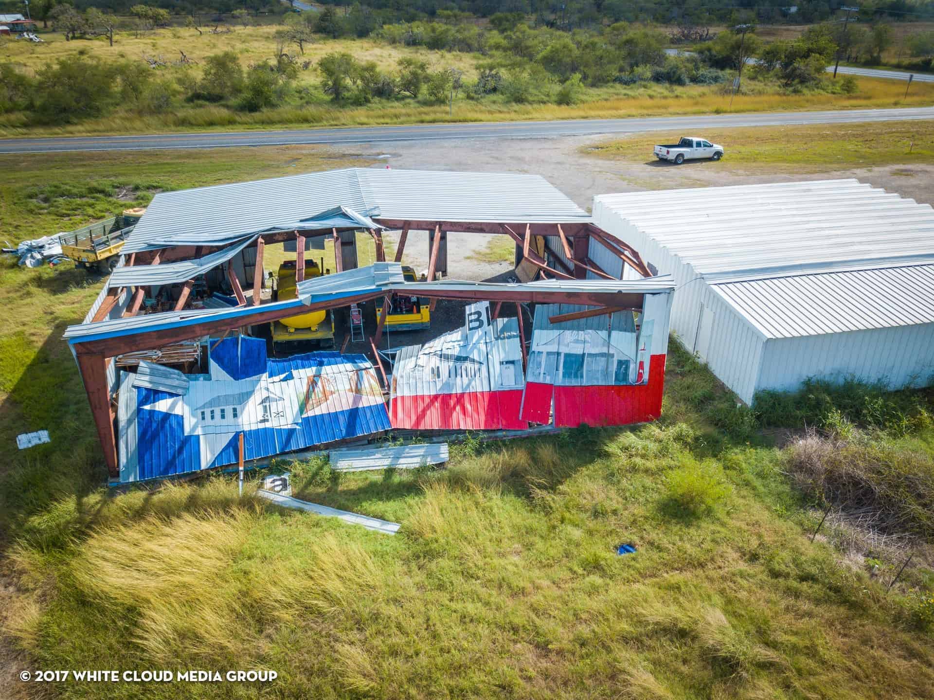 Garage damaged by hurricane Katrina