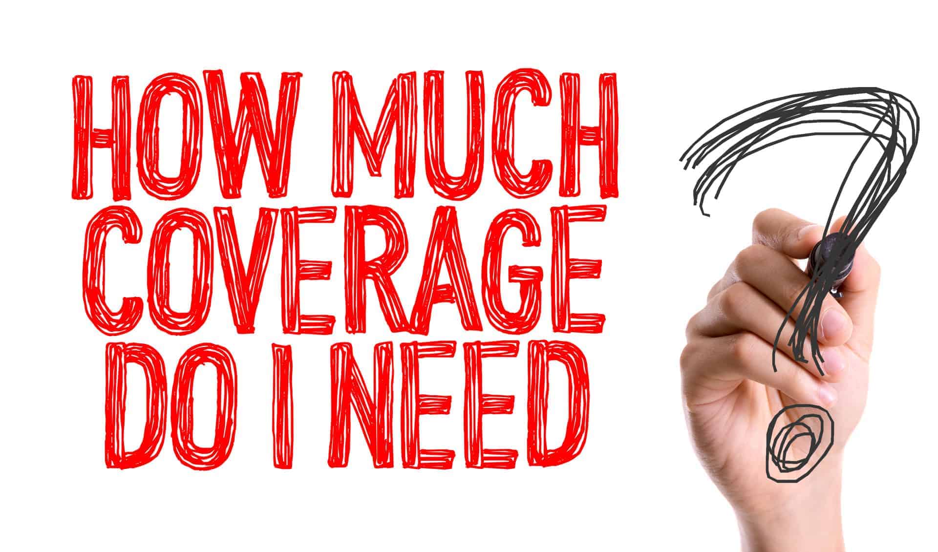 "How much coverage do I need?" written with markers