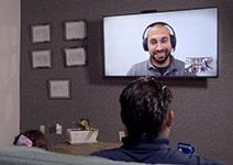 A man watching virtual sales on TV