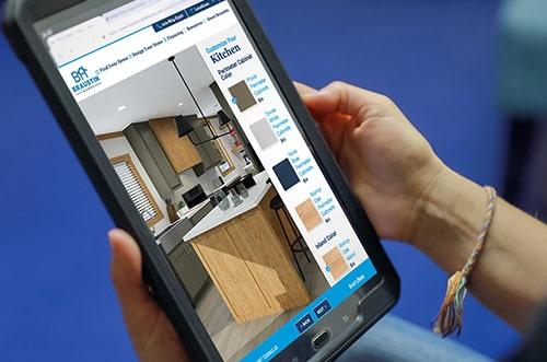 Using Design Studio on Braustin Homes website using iPad