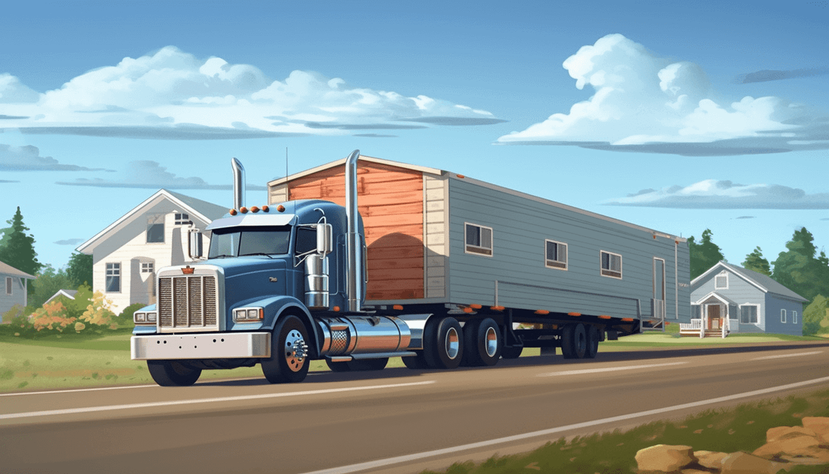 A truck towing a mobile home
